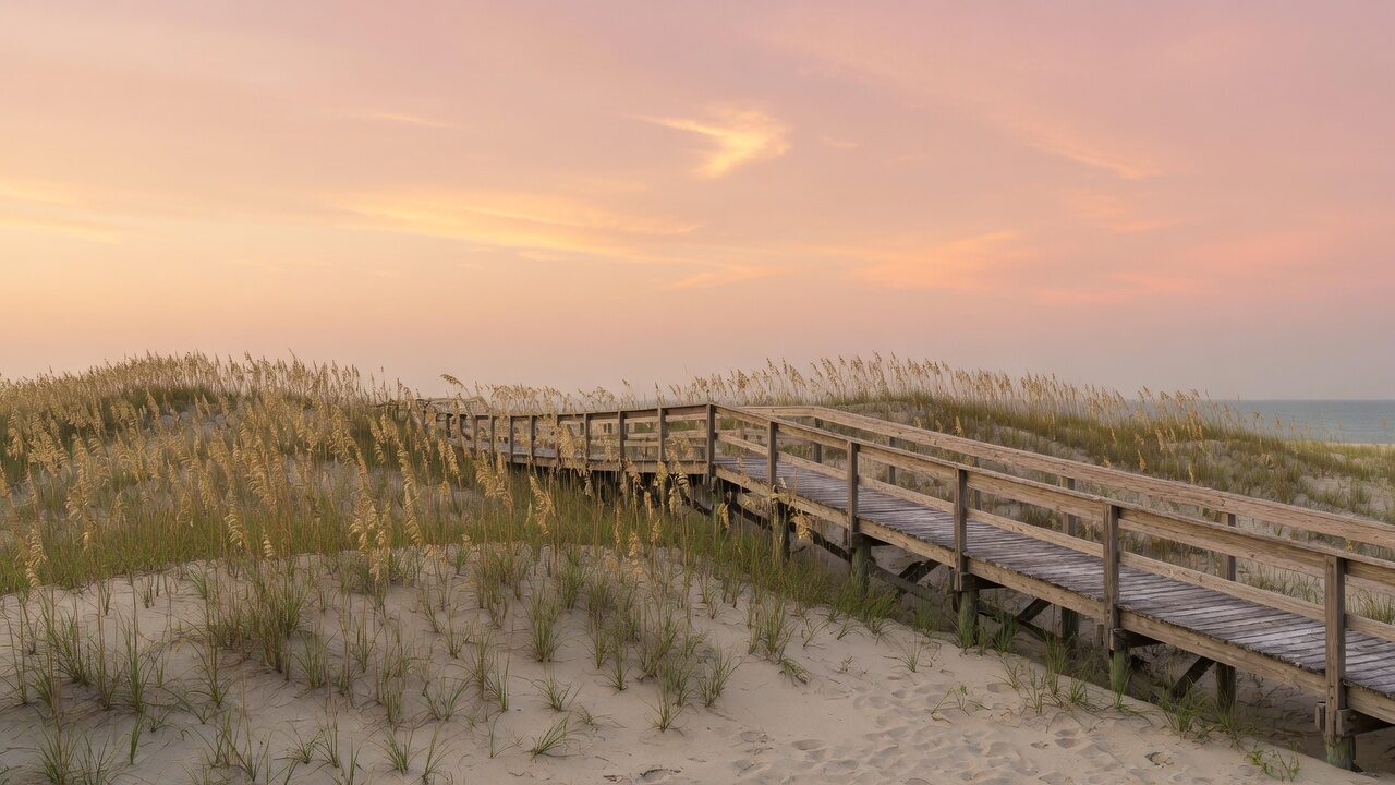Sand dunes and sea oats in Nassau County